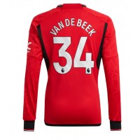 Camisa de time de futebol Manchester United Donny van de Beek #34 Replicas 1º Equipamento 2023-24 Manga Comprida